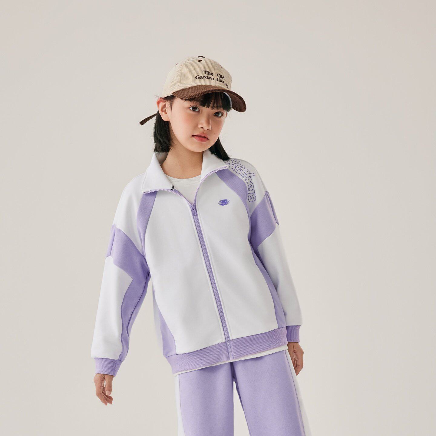 Skechers斯凯奇男女童秋冬长袖套装针织外套+针织长裤L325K003