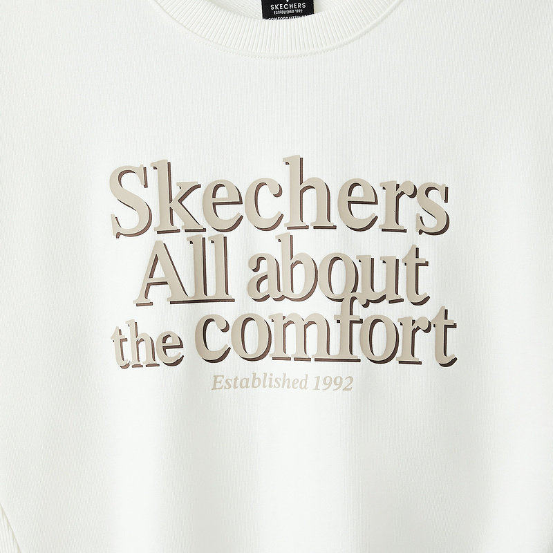 Skechers斯凯奇秋季女学院风圆领舒适运动卫衣 L424W207/0074