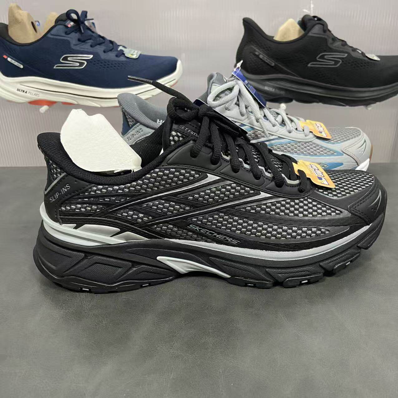 Skechers斯凯奇25夏季新款男鞋舒适柔软透气休闲耐磨老爹鞋233152