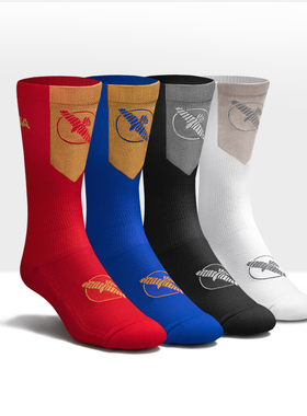 HAYABUSA隼拳击鞋运动袜子针织专业拳击健身跑步吸汗加厚男长筒袜