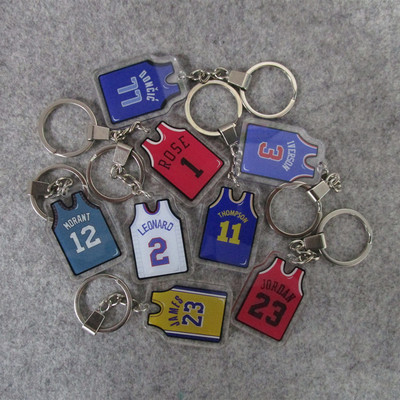 篮球科比詹姆斯欧文库里字母哥威少小卡乔治罗斯球衣款钥匙扣圈球