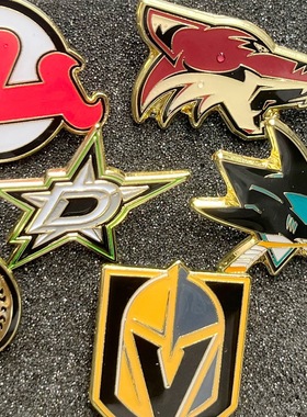 NHL冰球纪念徽章NHL球队周边产品礼品珍藏收藏产品冰球装饰品胸针
