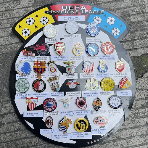 火箭勇士湖人尤文皇马球队周边胸章胸针装饰品徽章　欧冠徽章套装