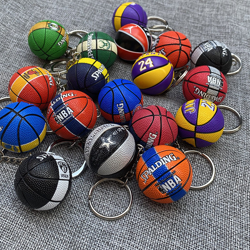 NBA科比詹姆斯湖人火箭篮网乔D勇士湖人篮球纪念品手工模型钥匙扣