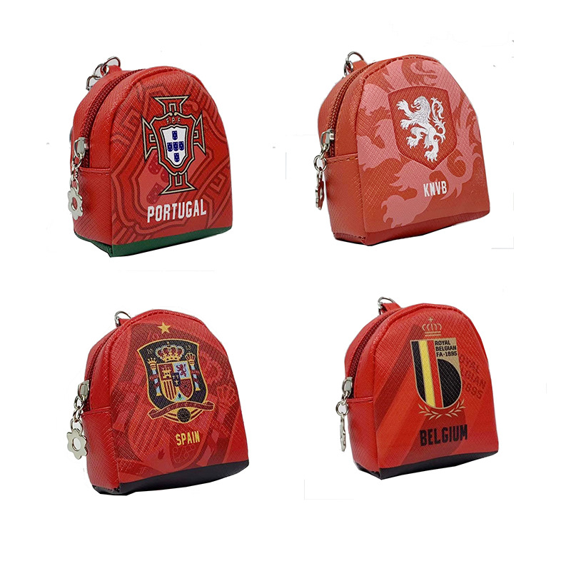 葡萄牙比利时西班牙德国荷兰足球迷零钱包欧洲杯纪念品杂物袋挂件