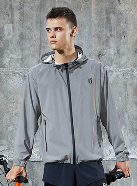 DAPPER长袖反光拉链宽松休闲连帽潮流春秋暴汗服外套风衣户外运动