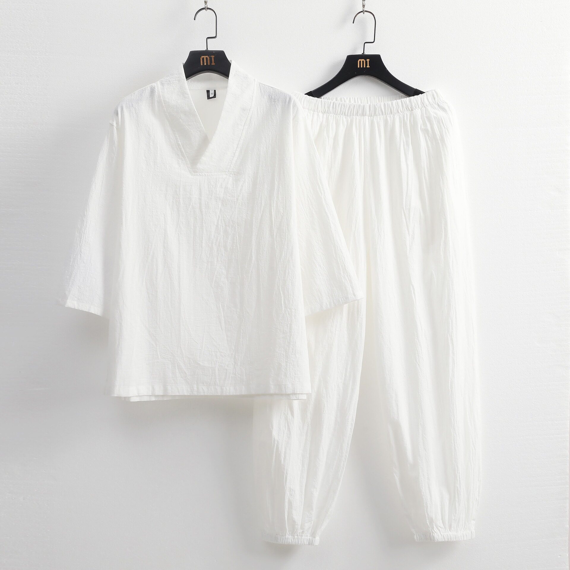 佛系禅修棉麻居士服套装男女款