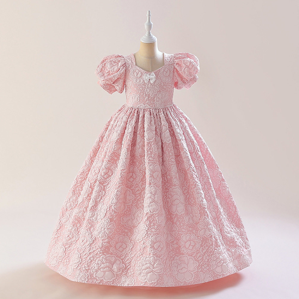 女童主持人晚礼服儿童婚礼花童礼服小女孩公主裙钢琴演出服蓬蓬裙