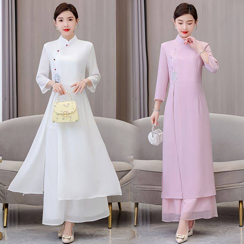茶服茶艺师服女禅意禅服采耳师