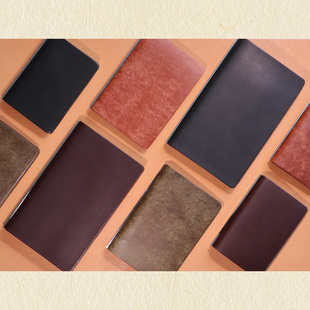 Plotter款手账本活页日记M5A7A6商务极简高颜值植鞣革真皮笔记本