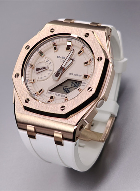 卡表GMAS2100潮流改装农家橡树离岸八角金属表壳氟胶带适用细手腕