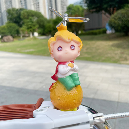 儿童自行车平衡车装饰可爱竹蜻蜓小黄鸭电动车摩托车摆件骑行装备
