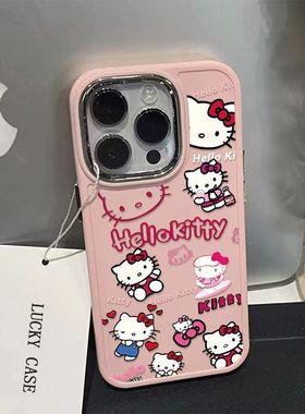 新款kitty猫适用于iPhone15PRO苹果14手机壳xr/x可爱12全包11防摔78p套x17promax