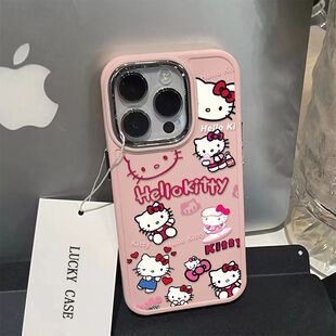 新款kitty猫适用于iPhone15PRO苹果14手机壳xr/x可爱12全包11防摔78p套x17promax