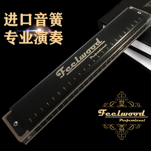 【高端口琴】弗尔伍德专业演奏级口琴24孔复音C调成人通用品牌口