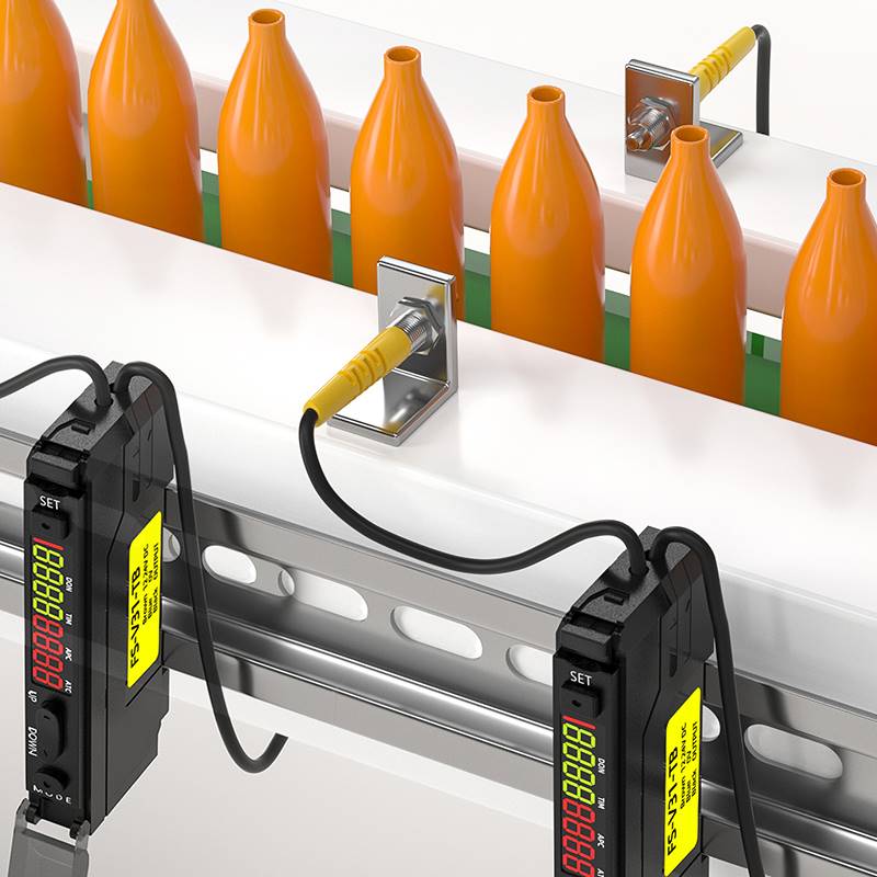 双数显光纤放大器FS-V31-TB光电开关对射漫反射光纤传感器高速24V