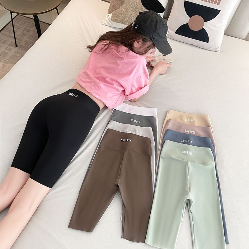 五分鲨鱼裤女外穿夏季薄款高腰提臀运动健身骑行瑜伽大码打底短裤