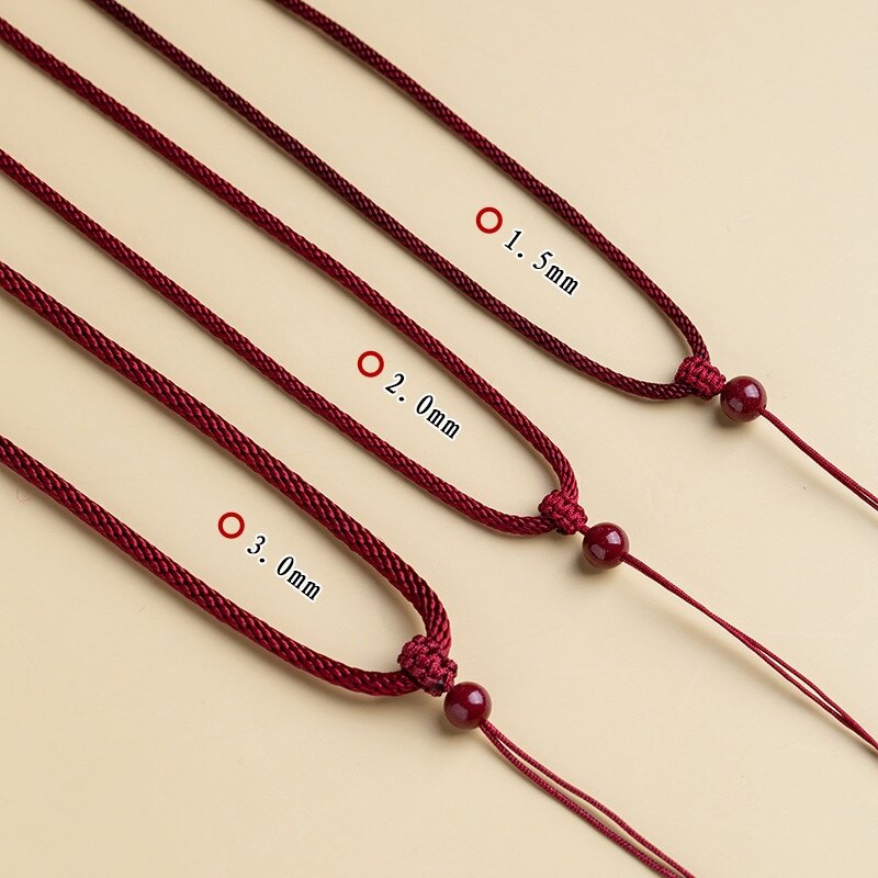 吊坠绳挂脖翡翠佛牌玉佩黄金项链挂绳男女细红黑绳子挂件手工编绳