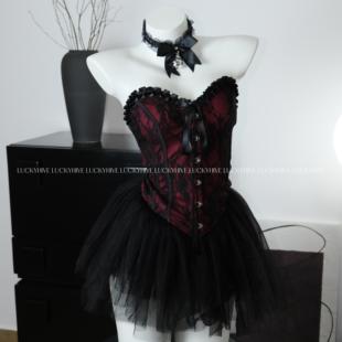 显瘦蓬蓬短裙 性感抹胸上衣复古万圣节套装 LuckyHive 叛逆甜心