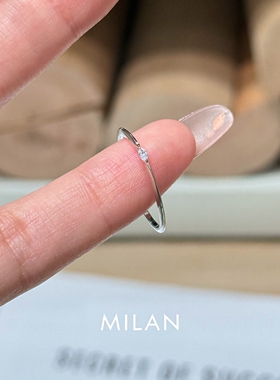 细如发丝~S925银mini马眼钻戒指
