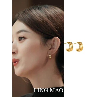 小城大事李秋萍同款金色C型耳环
