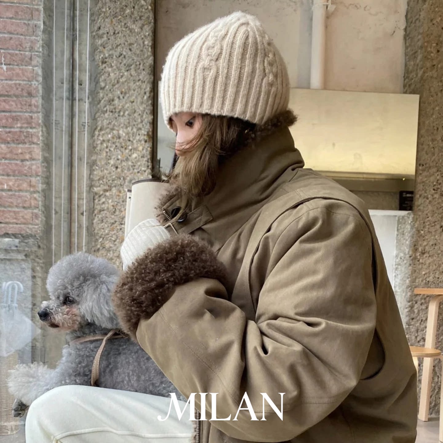 极简主义！韩国新款米白色麻花针织帽套头冷帽防风保暖百搭毛线帽