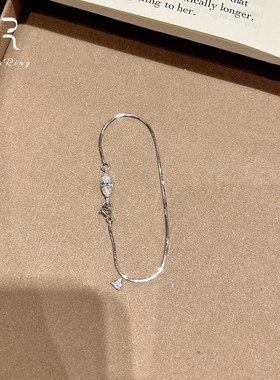 S925纯银金色马眼钻蛇骨手链女