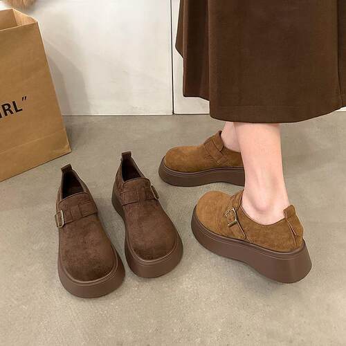 厚底勃肯鞋女2026新款春秋一脚蹬女鞋子复古休闲玛丽珍单鞋博肯鞋