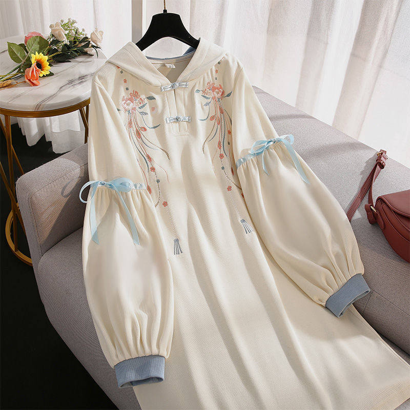 汉服女中国风旗袍改良版汉元素连衣裙早秋装复古刺绣连帽长袖唐装|ruв категории плесень играть/Аниме/вокруг/cos/настольные игры, Косплей одежды/реквизит/услуги, Косплей женской одежды - от Buy2taobao.com для оказания профессиональной услуги покупки агента Taobao