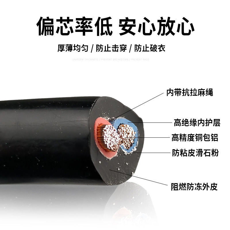 纯铜电缆线240户外电线2 3芯电AA缆2点5平方铜芯电线监控软护套电