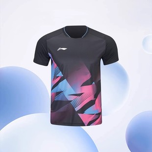 李宁羽毛球服俱乐部系列男女同款清爽T恤比赛服装AAYU233/AAYU234