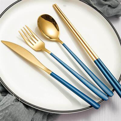 304 stainless steel knife, fork, spoon and chopsticks set st
