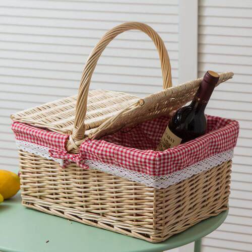 Rattan picnic basketball basket garden with fruit basket bam