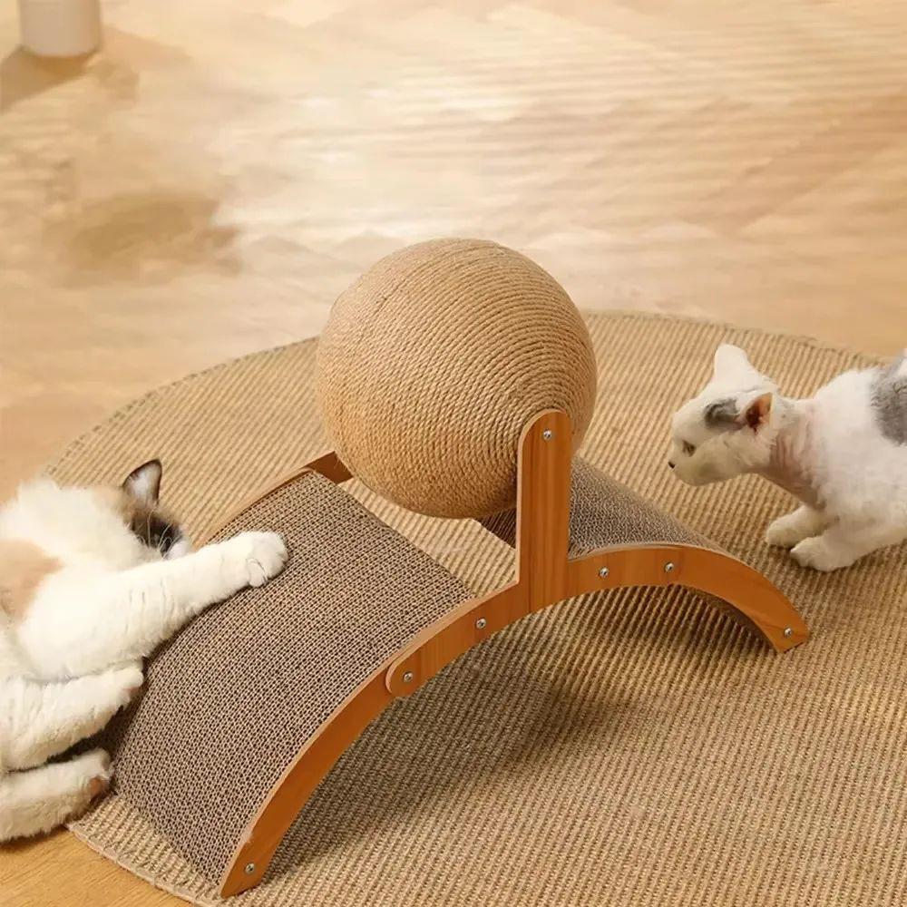 Wooden Cat Scratching Ball 2 In 1 Cat Scratcher Sisal Scratc
