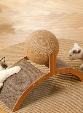 Wooden Cat Scratching Ball 2 In 1 Cat Scratcher Sisal Scratc