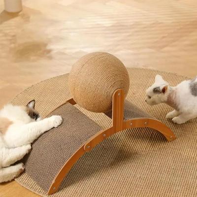Wooden Cat Scratching Ball 2 In 1 Cat Scratcher Sisal Scratc