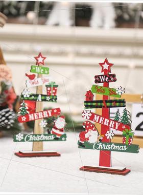 Christmas mini tabletop Christmas tree wooden decoration