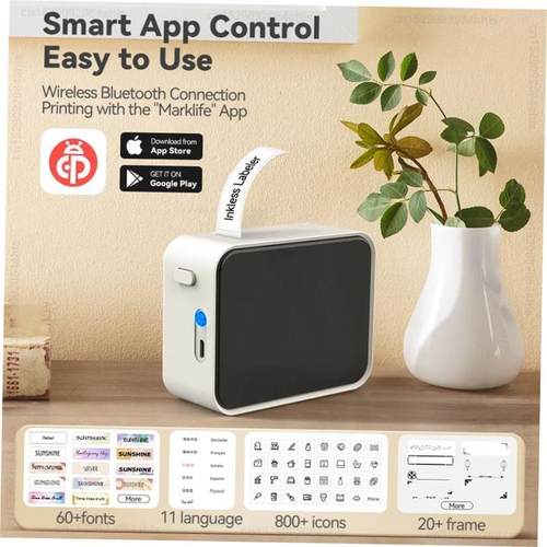 Portable Label Printer Mini Bluetooth Labeling Machine DIY A