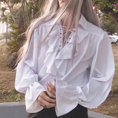 Men Pirate Shirt Vampire Prince Poet Shirts Medieval Buccane