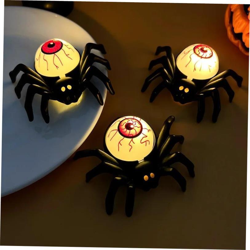 Halloween Decorations LED Candle Light Plastic Spider Skull