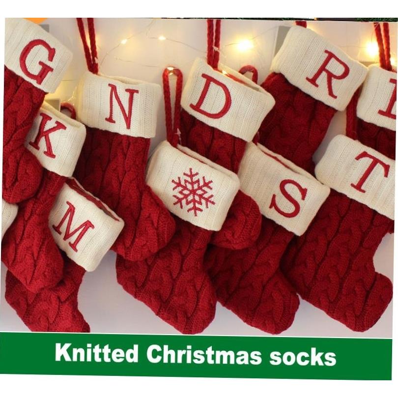 Knitted Christmas  stockings Christmas tree decoration Socks
