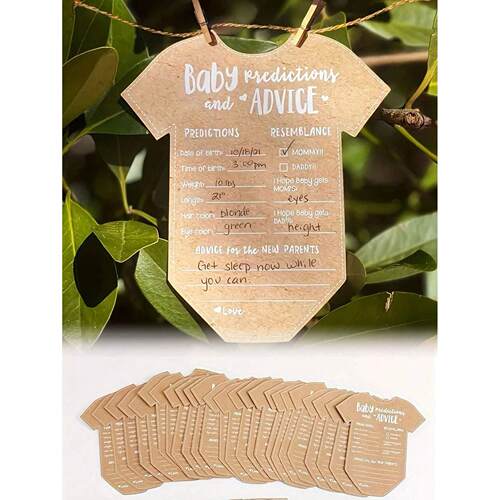20pcs Gender Reveal Baby Shower Kraft Paper Decorative Cards