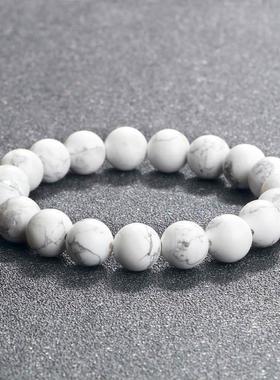 Natural White Howlite Real Stone Bracelet 6/8/10mm Beads0
