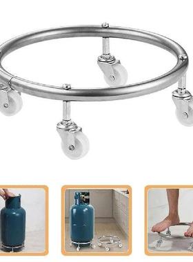 Gas Cylinder Stand Propane Tank Holder Wheels SilverMovable