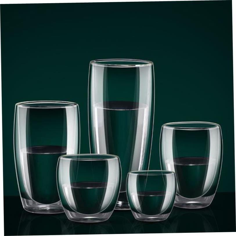 Glass Double Walled Heat Insulated Tea Cup coffee mug 玻璃杯