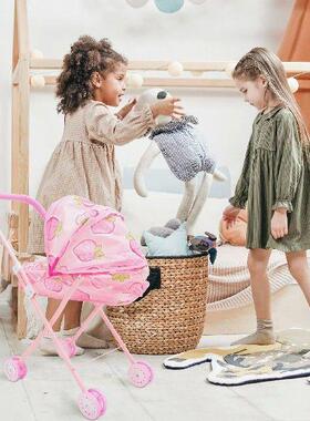 Cute Stroller Baby Mini Kids Iron Frame Play Game House