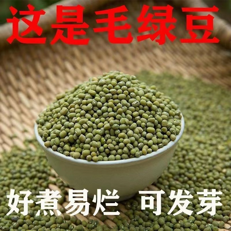 2023新货大毛绿豆5斤农家自产新鲜豆芽易沙夏天绿豆汤专用绿豆粥-封面