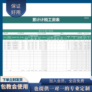 2023年新规原创设计累计计税工资表新个税含公式EXCEL表格定制