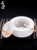 大带盖 客厅创意时尚 石成记欧式 高端雪茄烟灰缸翡翠奢华家居时尚