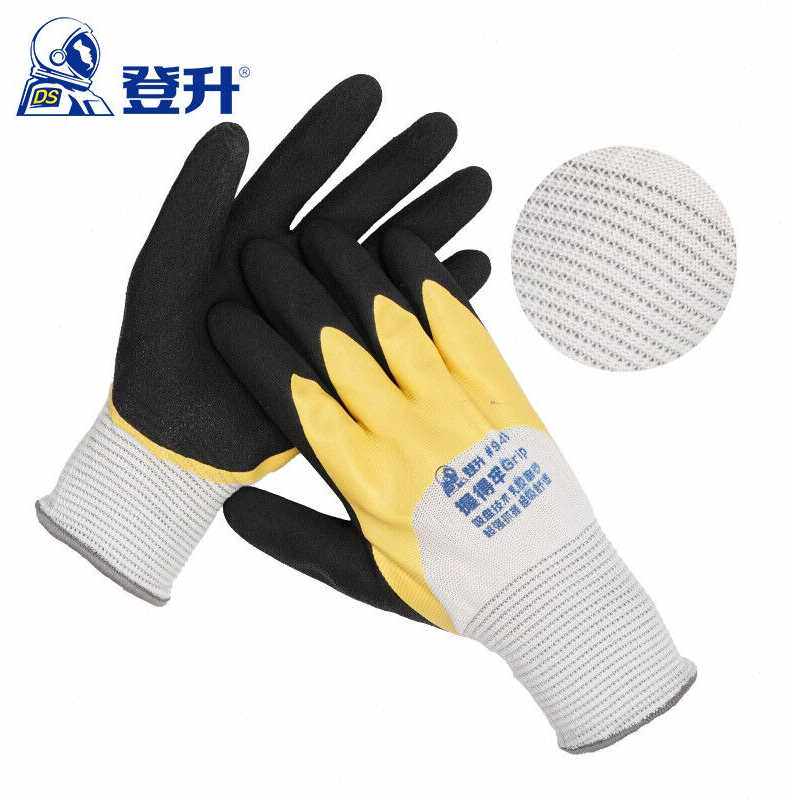 登升(ds)949劳保手套涤纶34浸乳胶磨砂涂层耐磨防滑舒适工作
